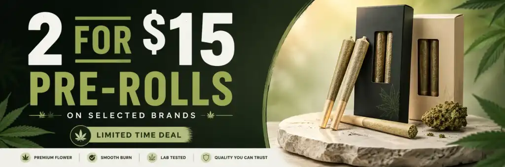 2 For 15 Pre Rolls Banner